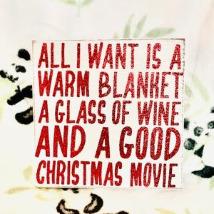 Wooden Red Glitter Christmas Wine Decoration Box